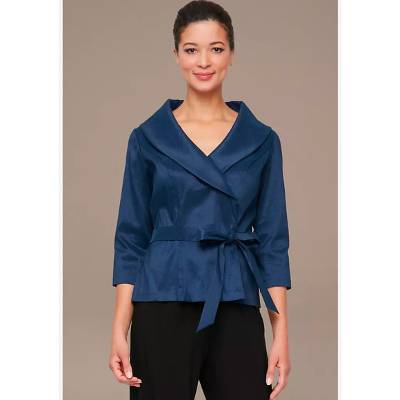 Alex Evenings Tops - NWT Alex Evenings
Three-Quarter Sleeve Tie-Waist Surplice Blouse size LP